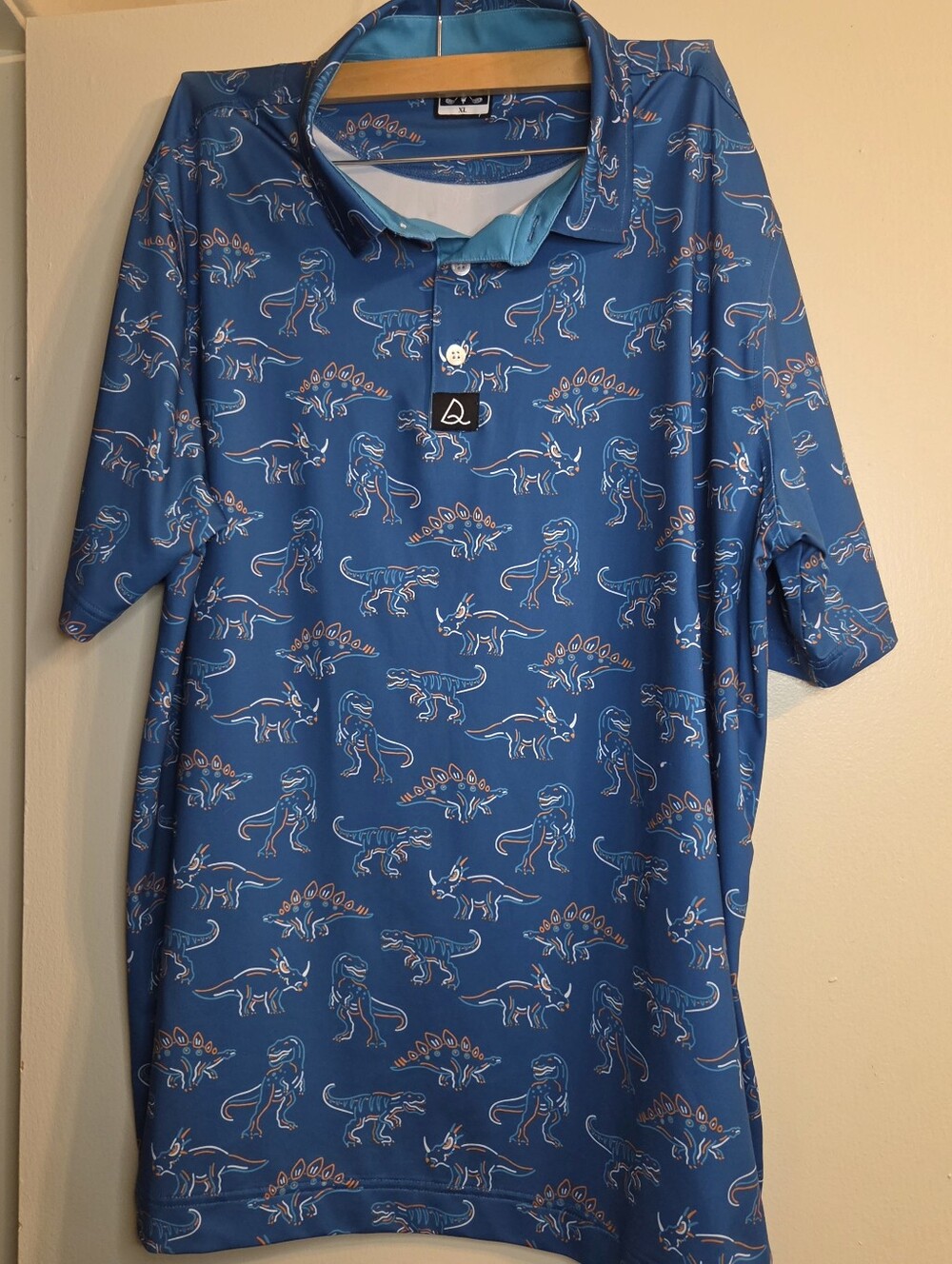 DEOLAX Men's Golf Polo Dinosaur Size XL